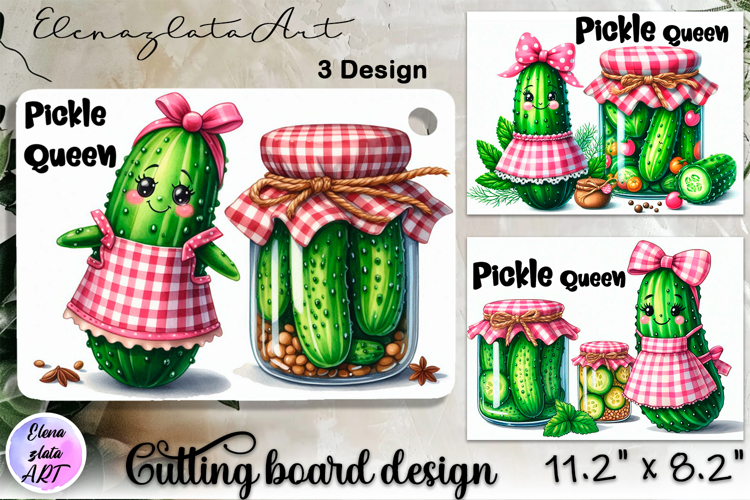 Funny Pickle cutting board sublimation|Cute Cook Glass board