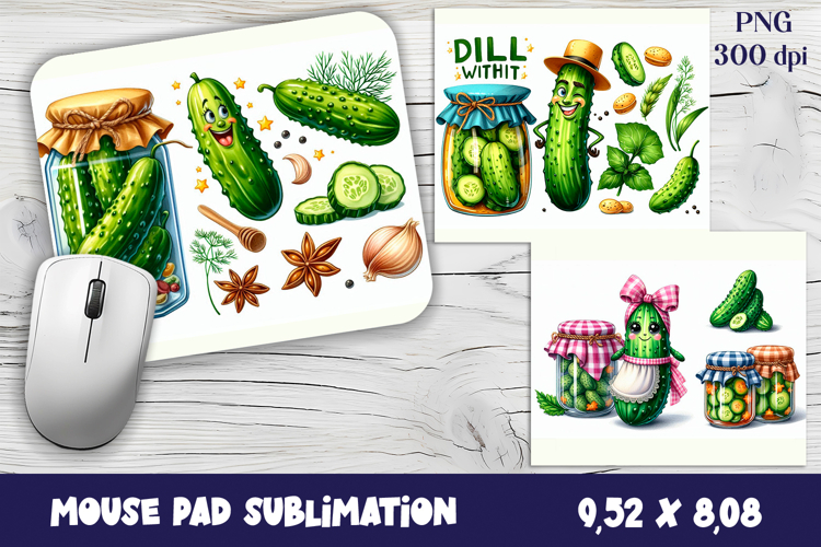 Cook cucumber Mouse Pad sublimation | Pickle Mouse Pad