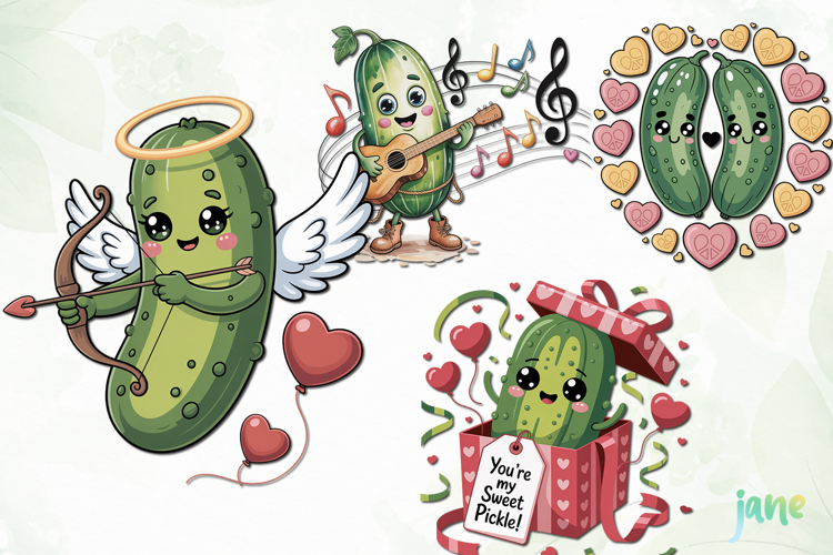 Pickle Valentine Clipart
