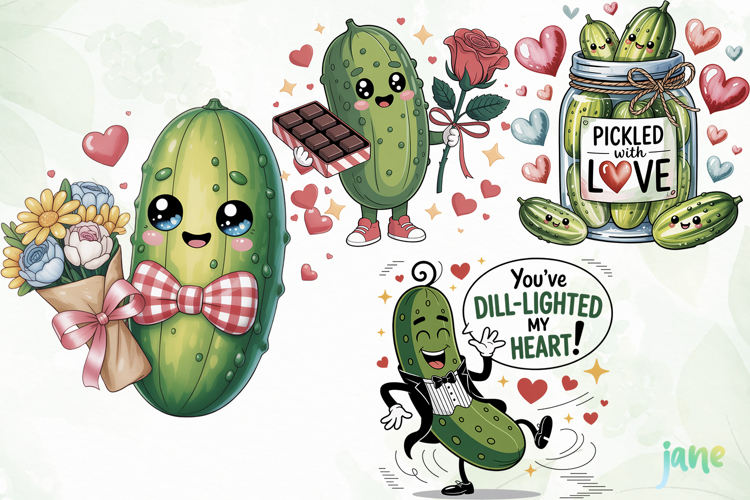 Pickle Valentine Clipart