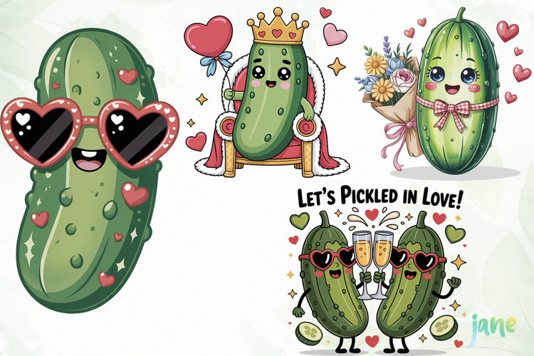 Pickle Valentine Clipart