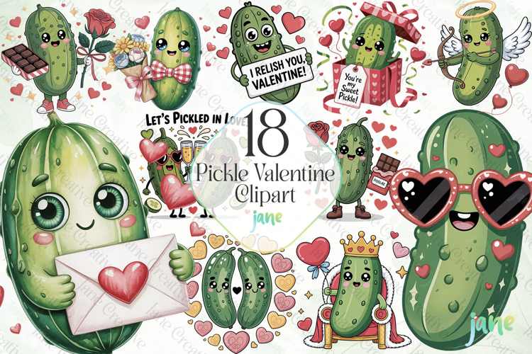 Pickle Valentine Clipart