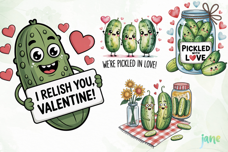 Pickle Valentine Clipart