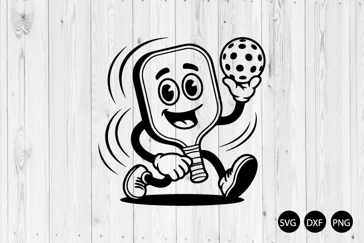 Pickleball Cartoon Character SVG, Pickle ball SVG