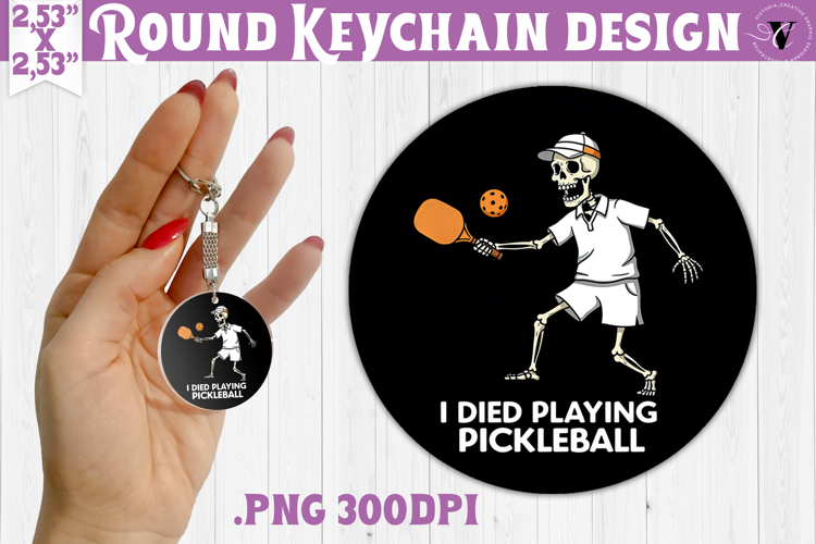 Round keychain | Pickleball | Halloween