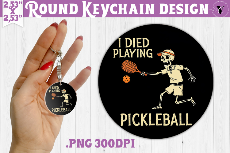 Round keychain | Pickleball | Halloween