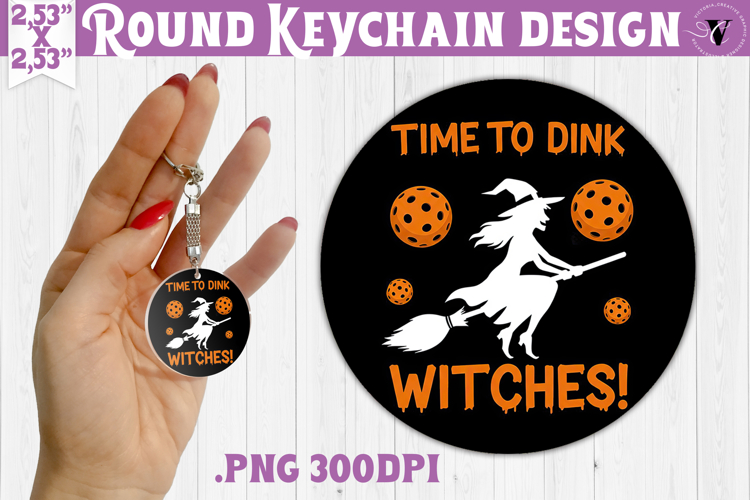 Round keychain | Pickleball | Halloween