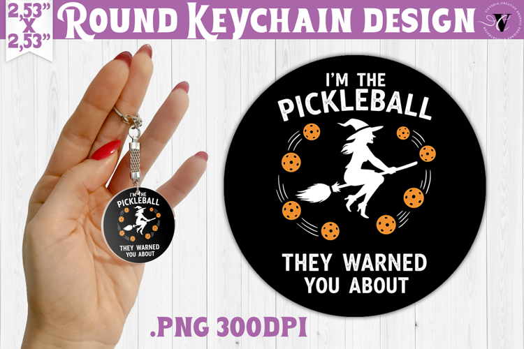 Round keychain | Pickleball | Halloween