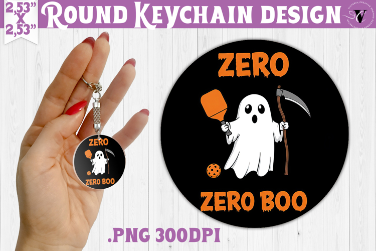 Round keychain | Pickleball | Halloween
