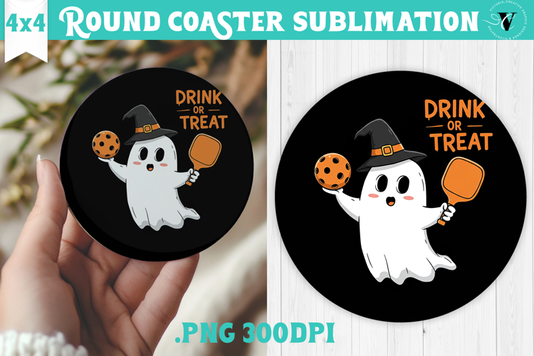 Round Coaster | Pickleball | Halloween