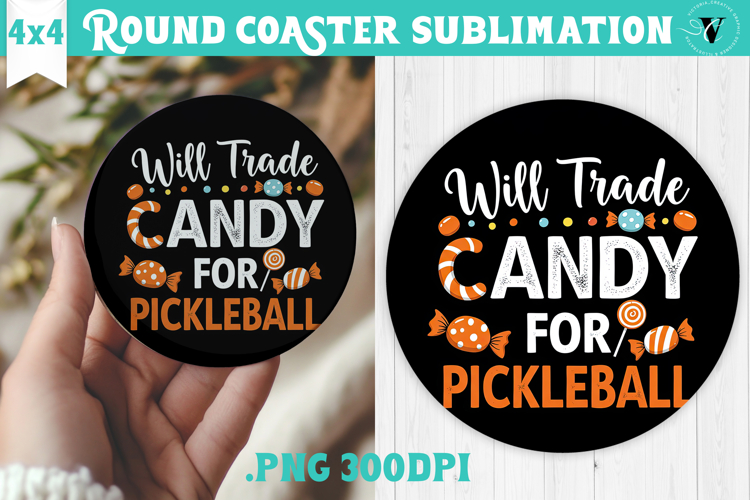 Round Coaster | Pickleball | Halloween