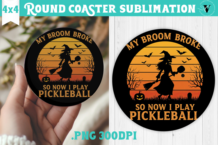 Round Coaster | Pickleball | Halloween