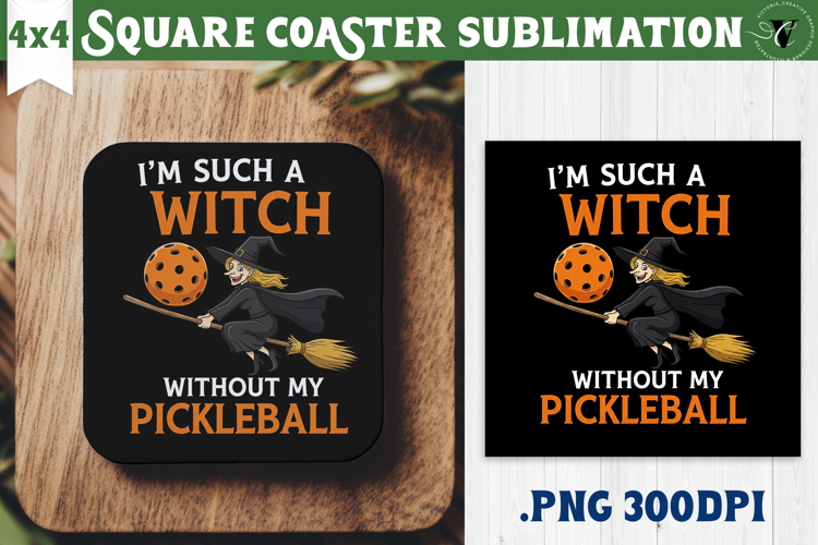 Square Coasters | Pickleball | Halloween