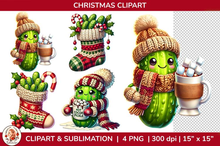 Cute Pickle Christmas Sublimation | Funny Christmas Pickle