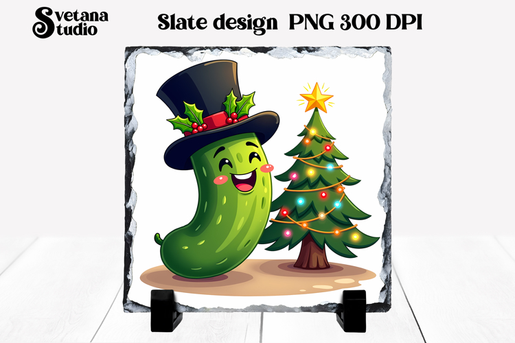 Christmas pickle slate sublimation | Christmas cucumber PNG