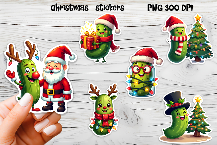 Christmas pickle stickers | Printable Christmas sticker