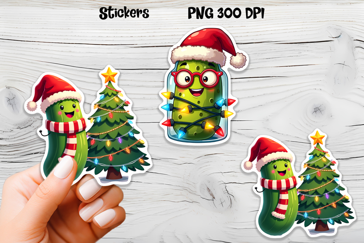 Christmas pickle stickers | Printable Christmas sticker