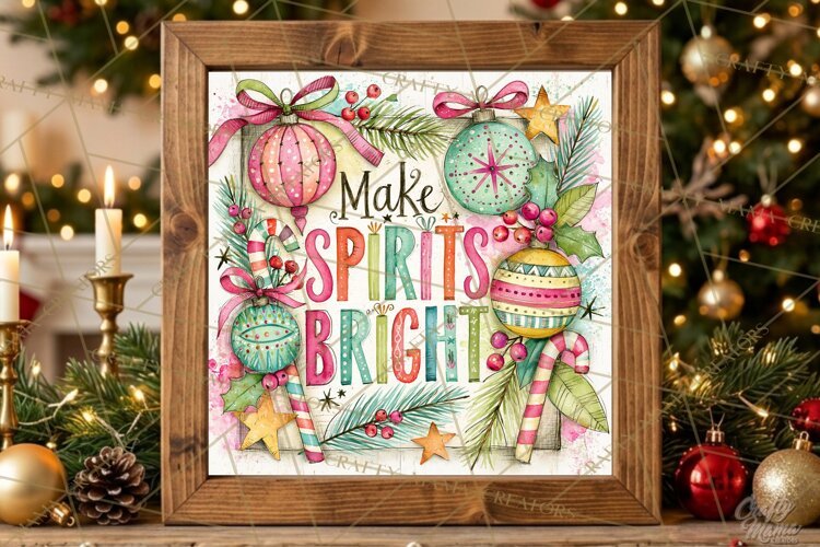 Colorful Christmas Signs, Whimsical Christmas Quotes example image 1