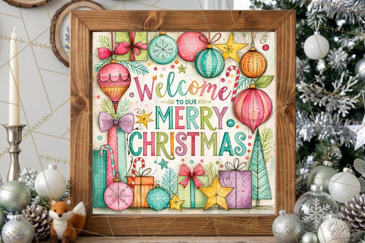 Colorful Christmas Signs, Whimsical Christmas Quotes example image 1