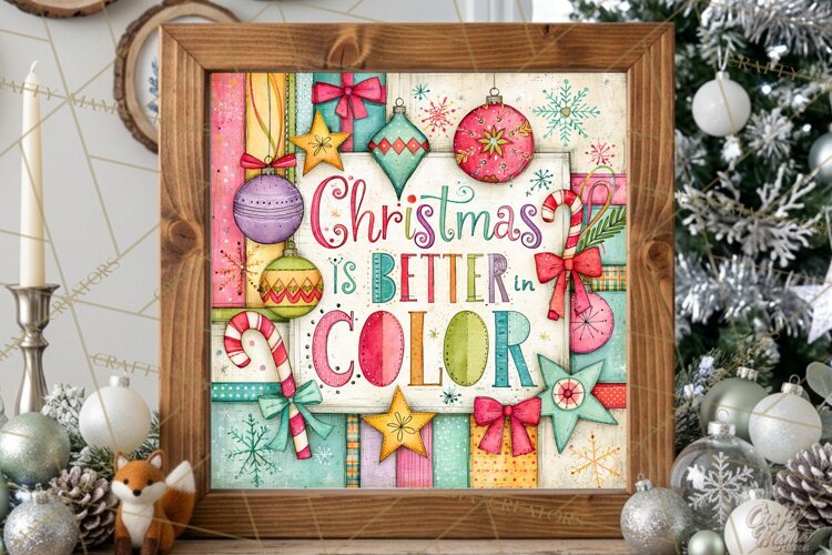 Colorful Christmas Signs, Whimsical Christmas Quotes example image 1