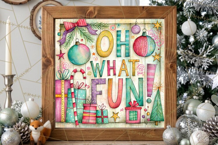 Colorful Christmas Signs, Whimsical Christmas Quotes example image 1
