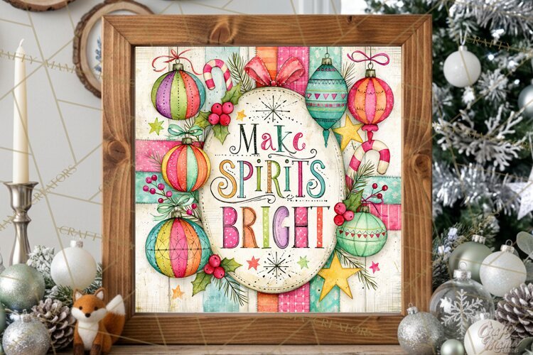 Colorful Christmas Signs, Whimsical Christmas Quotes example image 1