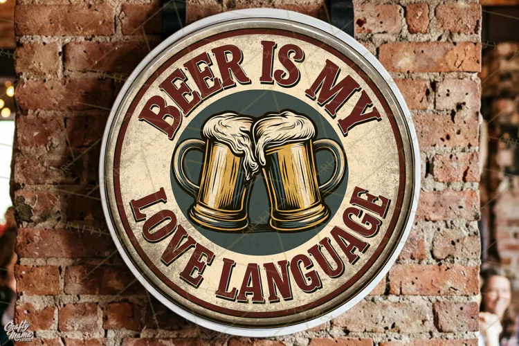 Beer Is My Love Language | Funny Beer Quotes Round Signs Png
