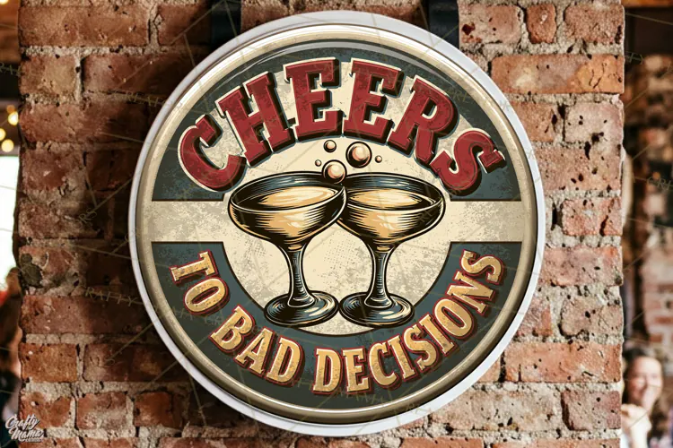 Bad Decisions | Funny Beer Quotes Round Signs Png