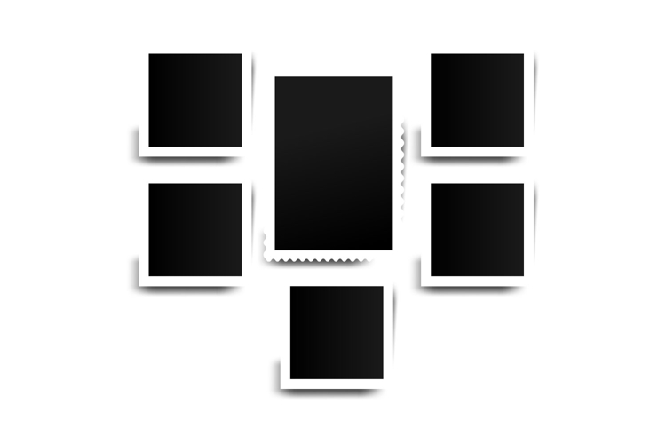 Picture or photo frame collage interior element vector