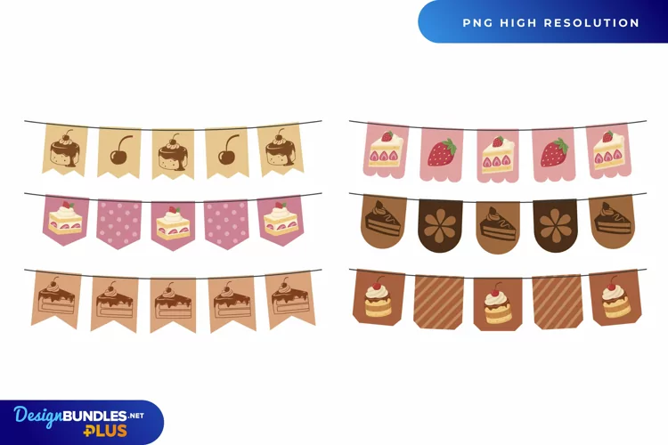 Vintage Piece of Cake Seamless Bunting Banner Set
