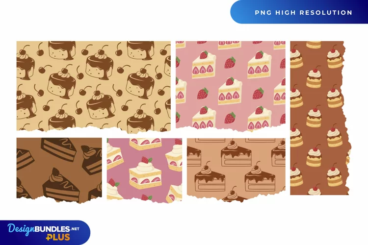 Vintage Piece of Cake Torn Paper - Scrapbooking PNG