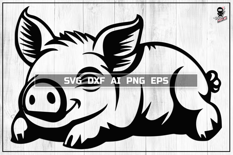 Pig SVG, Farm Animal Portrait Cut File