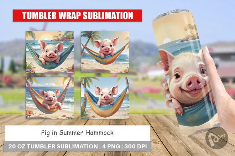 Tumbler Wrap Pig in Summer Hammock