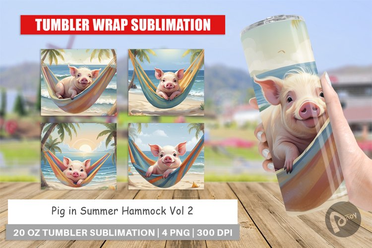 Tumbler Wrap Pig in Summer Hammock