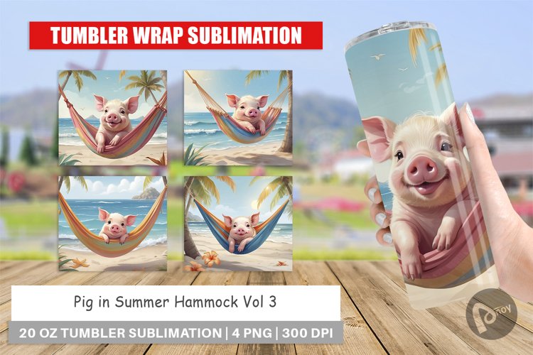 Tumbler Wrap Pig in Summer Hammock