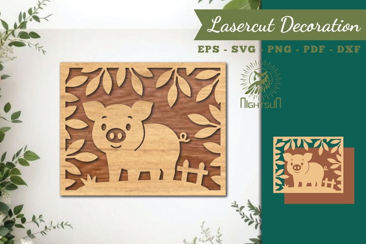 Pig Lasercut Decoration SVG