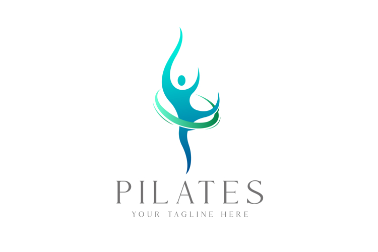 Beauty elegant sport Pilates studio logo design.