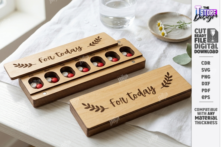 Weekly Pill Box Organizer Laser Cut | Pillbox | Storage Box