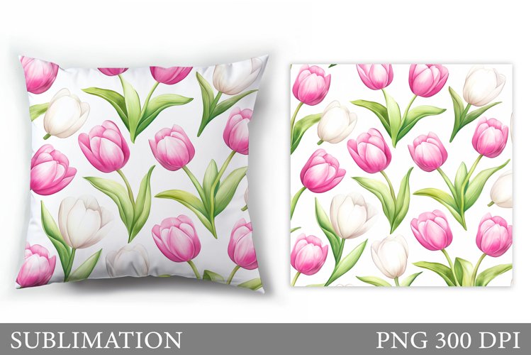 Tulips Pillow Sublimation. Flowers Pillow Design