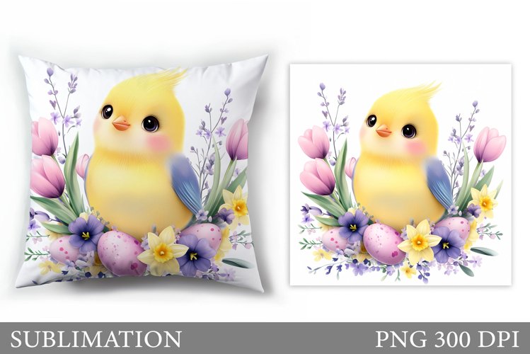 Easter Bird Pillow Design. Easter Bird Sublimation example image 1