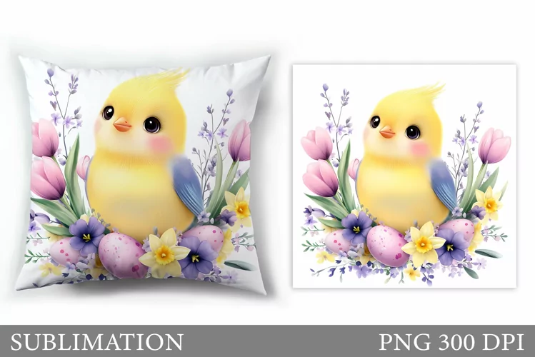 Easter Bird Pillow Design. Easter Bird Sublimation
