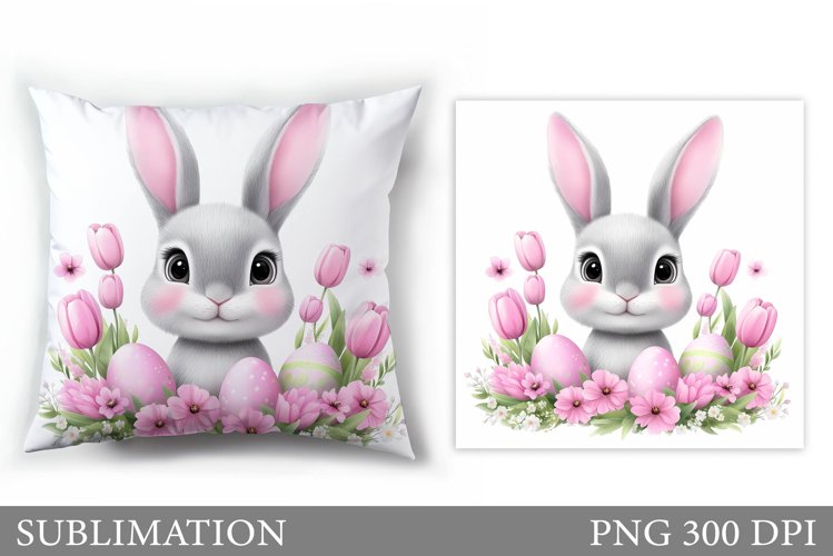 Easter Bunny Sublimation. Easter Bunny Pillow Design