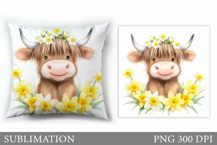 Cute Cow Pillow Design. Cute Cow Sublimation