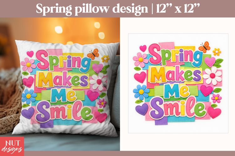 Applique Spring quote Spring pillow sublimation