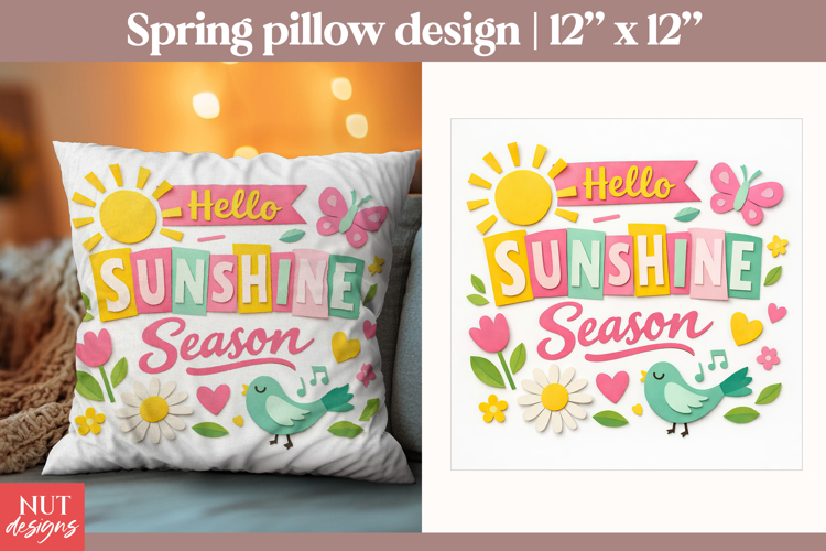 Applique Spring quote Spring pillow sublimation