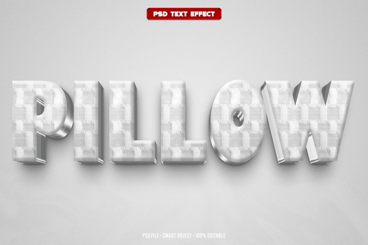 Pillow 3D editable text effect example image 1
