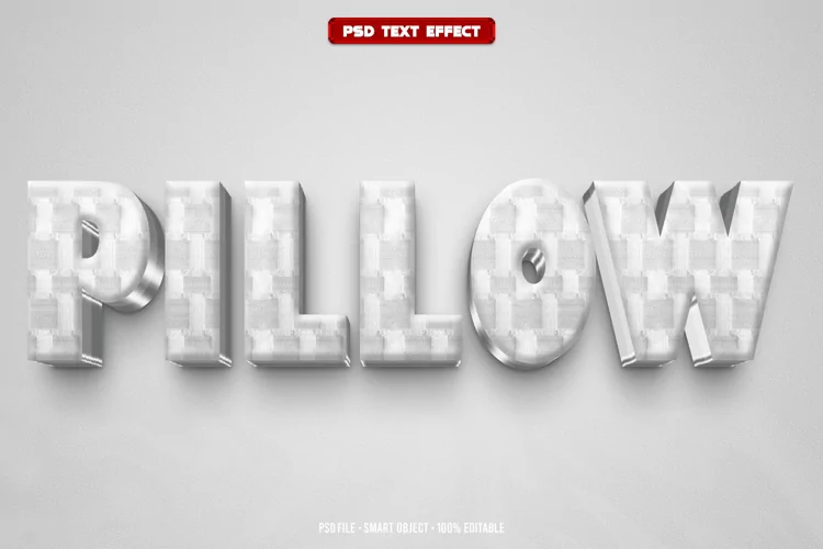 Pillow 3D editable text effect