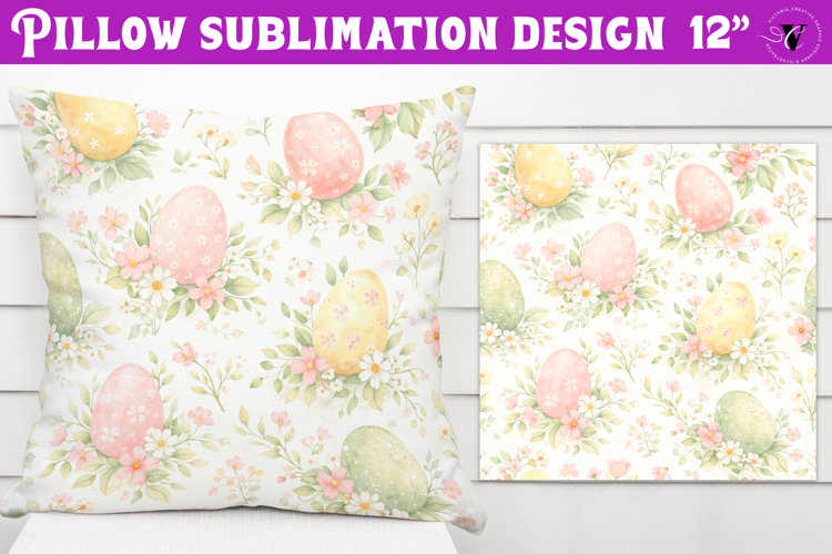 Spring Pillow sublimation | Easter Eggs pattern