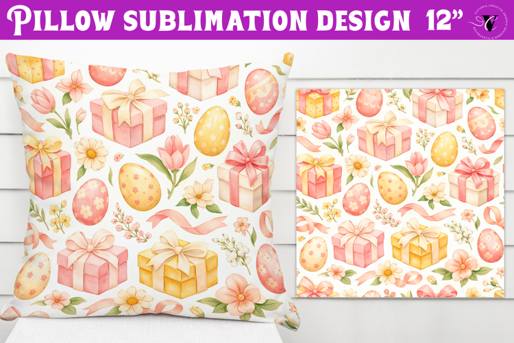 Spring Pillow sublimation | Easter Eggs pattern