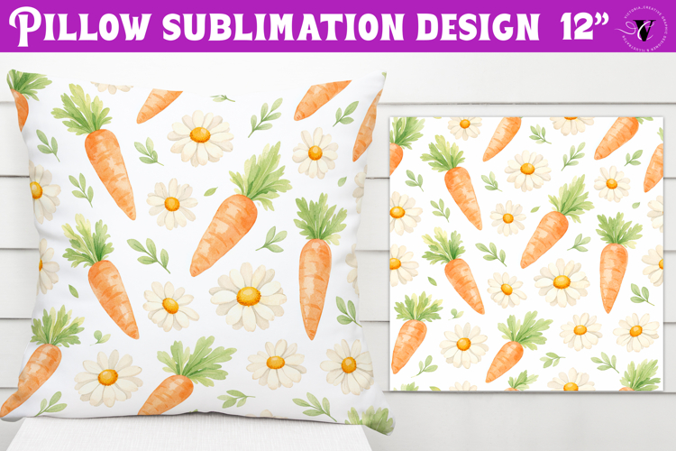 Spring Pillow sublimation | Spring carrot pattern